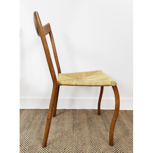 545 - DINING CHAIRS, a set of six, attributed to Conran Shop 'Manila', by Val Padilla, each 89cm. (6)