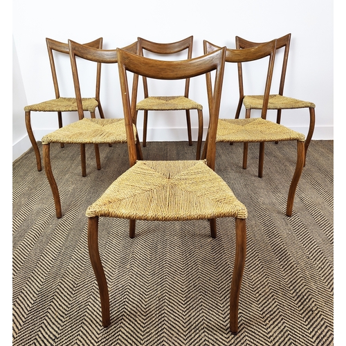 545 - DINING CHAIRS, a set of six, attributed to Conran Shop 'Manila', by Val Padilla, each 89cm. (6)