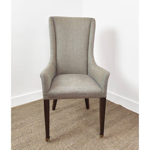 552 - BEAUMONT AND FLETCHER KINGSLEY CARVER CHAIR, with studded upholstery, 113cm H x 56cm W x 69cm D.