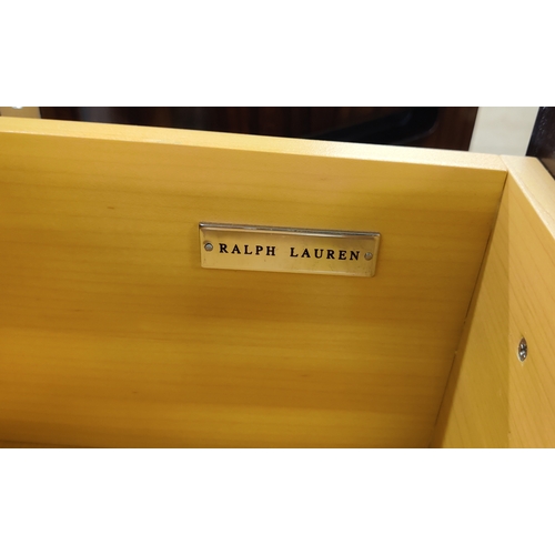 562 - RALPH LAUREN CUPBOARD, in rosewood and chrome with fitted shelves and six drawers, Modern Hollywood ... 