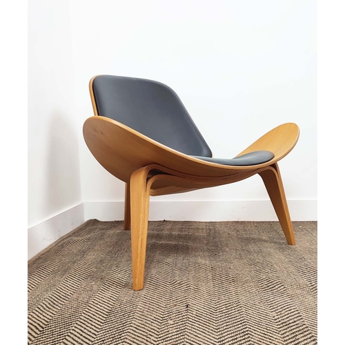 566 - CARL HANSEN & SON CH07 SHELL CHAIR, by Hans Wegner, 75cm H x 92cm W x 75cm D.