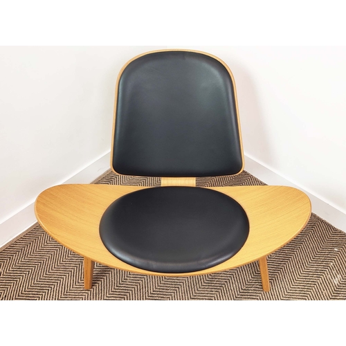 566 - CARL HANSEN & SON CH07 SHELL CHAIR, by Hans Wegner, 75cm H x 92cm W x 75cm D.