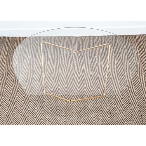 572 - GUBI PEDRERA COFFEE TABLE, glass top on gilt metal base, 37cm H x 106cm W x 86cm D.