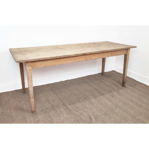 583 - FARMHOUSE TABLE, in a scrubbed finish, 191cm L x 69cm D x 74cm H.