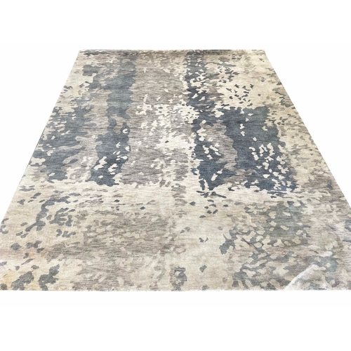 586 - CONTEMPORARY SILK AND WOOL CARPET, 301cm x 244cm.