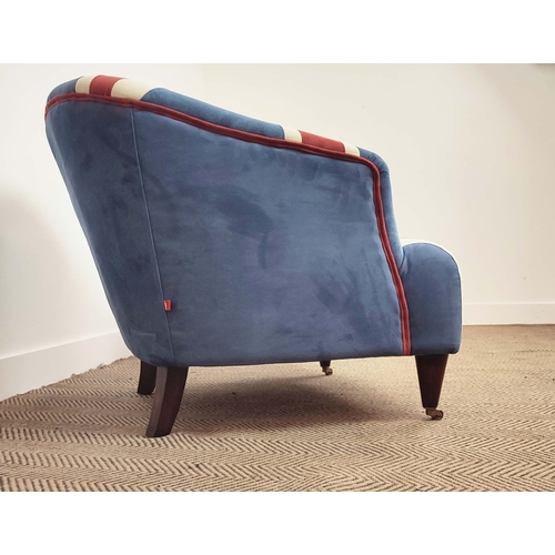 598 - UNION JACK ARMCHAIRS, a pair, 73cm H x 69cm W.