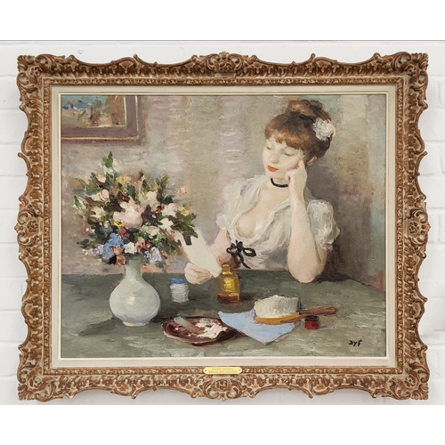 66 - MARCEL DYF (French b.1899), 'Claudine Songeuse (Claudine Pensire)', oil on canvas, 59cm x 71, Proven... 