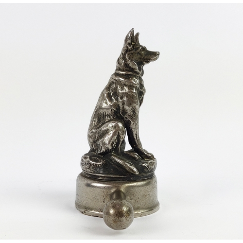 8 - CAR MASCOT 'GERMAN SHEPARD', French 1920s, signed E Bregeon, 14cm H.