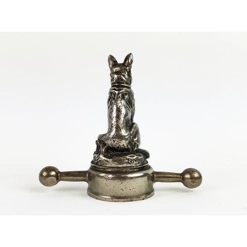 8 - CAR MASCOT 'GERMAN SHEPARD', French 1920s, signed E Bregeon, 14cm H.