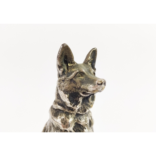 8 - CAR MASCOT 'GERMAN SHEPARD', French 1920s, signed E Bregeon, 14cm H.