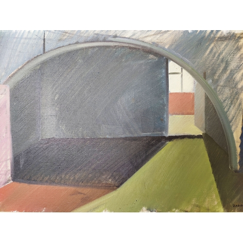 90 - JACQUES ZADIG (born 1930, Paris) 'Arch', oil on canvas, 38cm x 54cm, signed, framed.