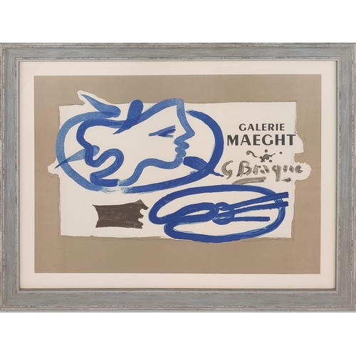 93 - GEORGES BRAQUE (1882-1963), 'Profil á la Palette', 1950, lithograph designed for Galerie Maeght, 48c... 