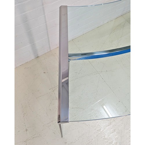 350 - GALLOTI AND RADICE PRESIDENT DESK, glass and chrome, 74cm H x 170cm W x 82cm D.