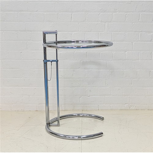 351 - EILEEN GREY E1027 SIDE TABLE, glass and chrome with adjustable height, by Vereinigte Werkstatten, 62... 