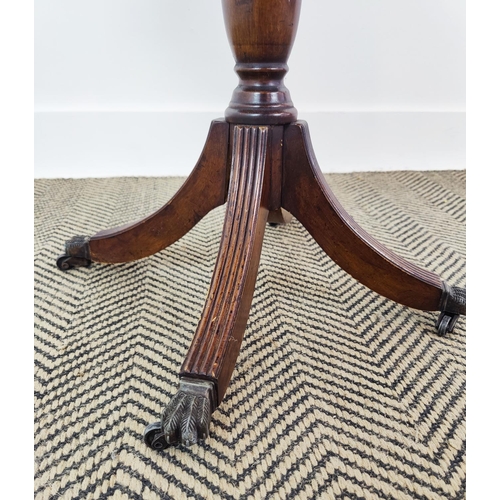 163 - A 19TH CENTURY ROSEWOOD AND MARQUETRY INLAID SIDE TABLE, plus a small drum table and a mahogany tilt... 