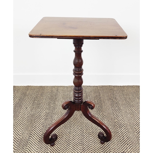 163 - A 19TH CENTURY ROSEWOOD AND MARQUETRY INLAID SIDE TABLE, plus a small drum table and a mahogany tilt... 