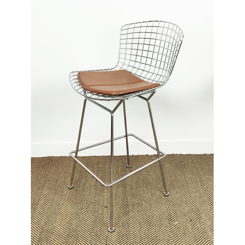 352 - KNOLL BERTOIA BAR STOOLS, a set of four, by Harry Bertoia, 104cm H x 54cm W x 55cm D. (4)