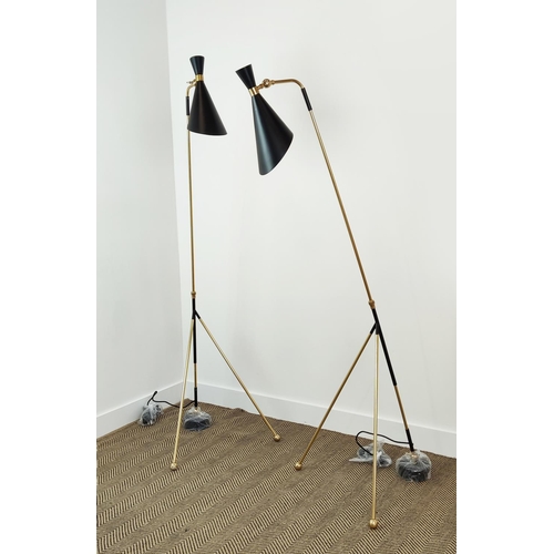 381 - JULIAN CHICHESTER BACCO FLOOR LAMPS, a pair, each 169cm tall. (2)