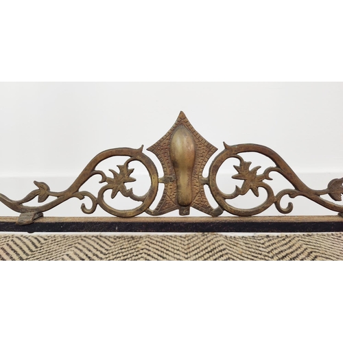 576 - AN ITALIAN STYLE WROUGHT IRON CONSOLE TABLE, marble top, pierced frieze, 85cm H x 134cm W x 33cm D.