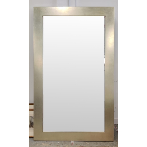 580 - A LARGE RECTANGULAR GILT FRAMED WALL MIRROR, 230cm H x 138cm W.