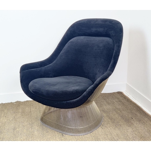 592 - KNOLL PLATNER EASY CHAIR, with black upholstery, 100cm H x 99cm W x 90cm D.