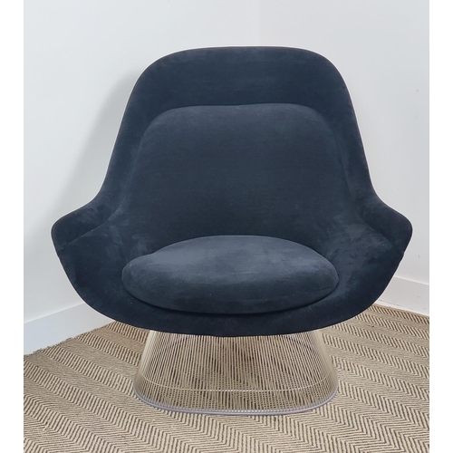 592 - KNOLL PLATNER EASY CHAIR, with black upholstery, 100cm H x 99cm W x 90cm D.