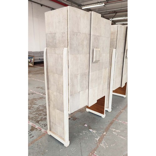 560 - BESPOKE R&Y AUGOUSTI SHAGREEN CABINETS, a pair, Art Deco style with fitted interiors, 164cm H x 100c... 