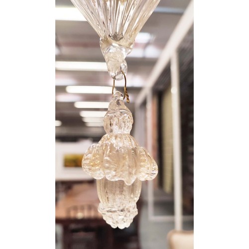 415A - VOLTOLINA MURANO CHANDELIER, six branch, 153cm H including chain.