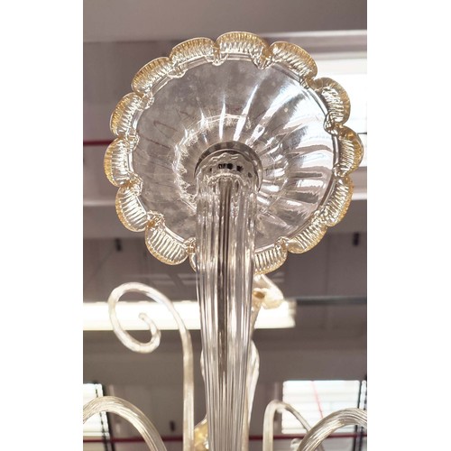 415A - VOLTOLINA MURANO CHANDELIER, six branch, 153cm H including chain.