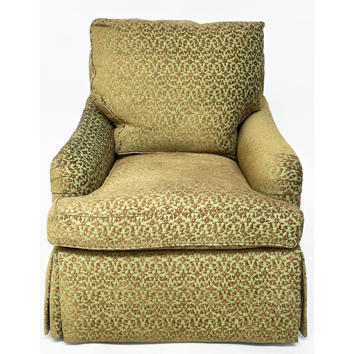 182 - ARMCHAIR STOOL IN PIERRE FREY FABRIC, Country House style with feather cushions and fabric by Pierre... 