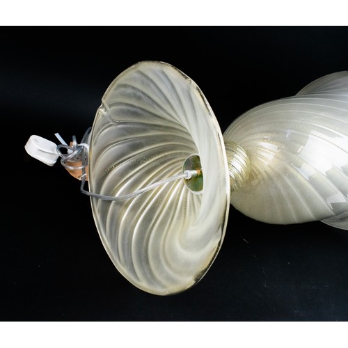 543 - MURANO GLASS TABLE LAMPS, a pair, urn shaded, with aventurine gold inclusions, 51cm H approx. (2)