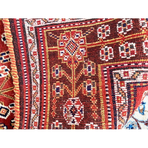 122 - ANTIQUE PERSIAN QASHQAI RUG, 230cm x 150cm.