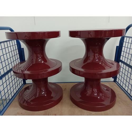 549 - SIDE TABLES, a pair, lacquered finish, 65.5cm x 45 approx. (2)