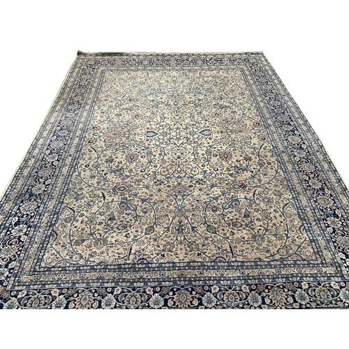 127 - ANTIQUE KERMAN CARPET, 420cm x 315cm.