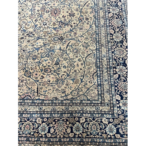 127 - ANTIQUE KERMAN CARPET, 420cm x 315cm.