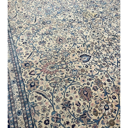 127 - ANTIQUE KERMAN CARPET, 420cm x 315cm.