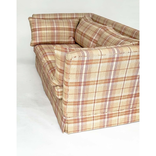 130 - KNOLE SOFA, 'Bamboo Flint' check fabric upholstered, 212cm W.