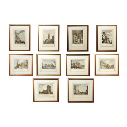 52 - 19TH CENTURY ENGRAVINGS OF LONDON, a set of ten, largest 59cm x 46cm. (10)