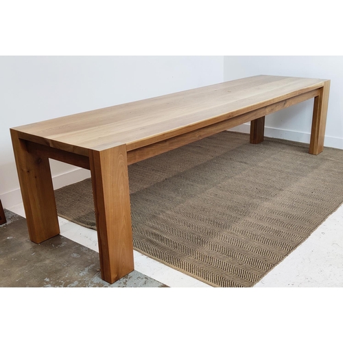 522 - DINING TABLE, of large proportions, Bespoke made by Nick Shannon Devon, 80cm D x 76cm H x 300cm L.