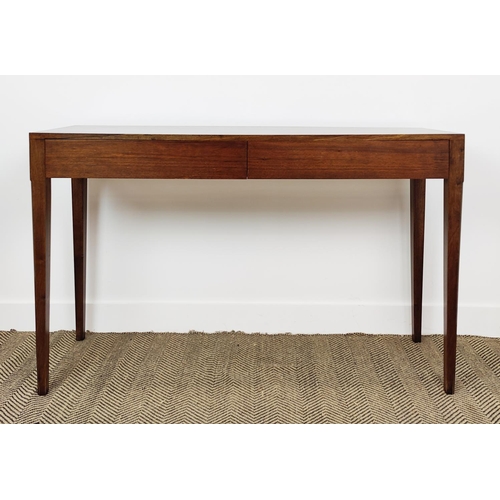 525 - CONSOLE TABLE, contemporary design with two frieze drawers, 40cm D x 85cm H x 135cm.