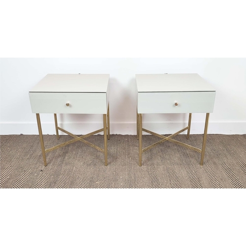 532 - SIDE TABLES, a pair, each 50cm W x 47cm D x 60cm H. (2)