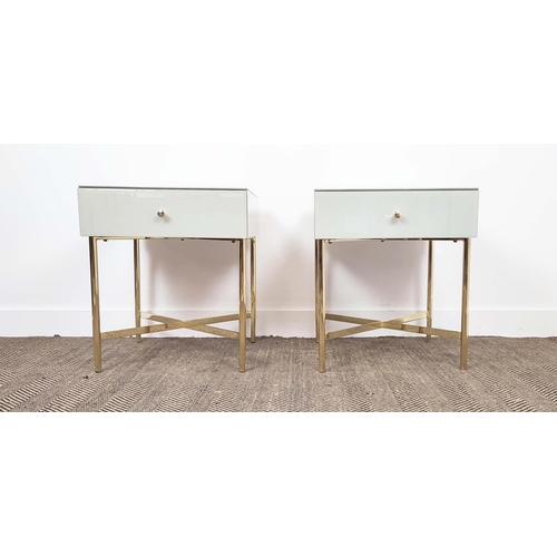 532 - SIDE TABLES, a pair, each 50cm W x 47cm D x 60cm H. (2)