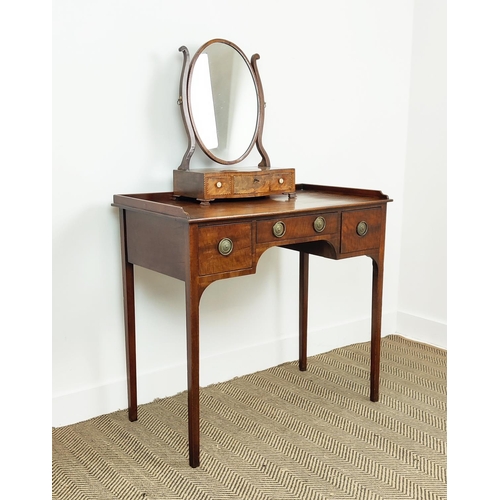 534 - DRESSING TABLE, Regency mahogany with a ¾ gallery, along with a George III mahogany and string inlai... 