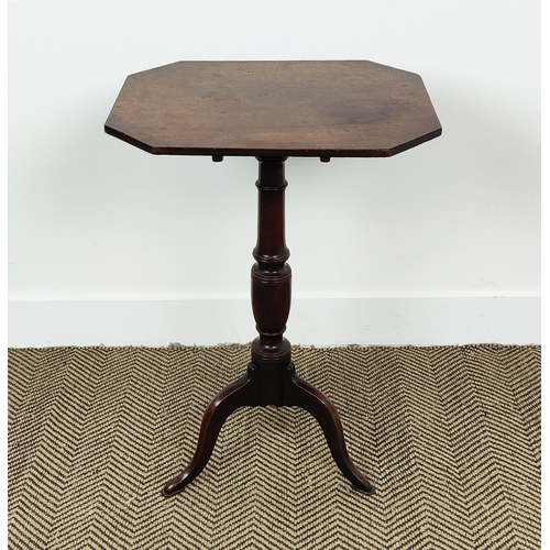 536 - LAMP TABLE, George III mahogany, with canted corner tilt top on tripod base, 67cm H x 46cm W.