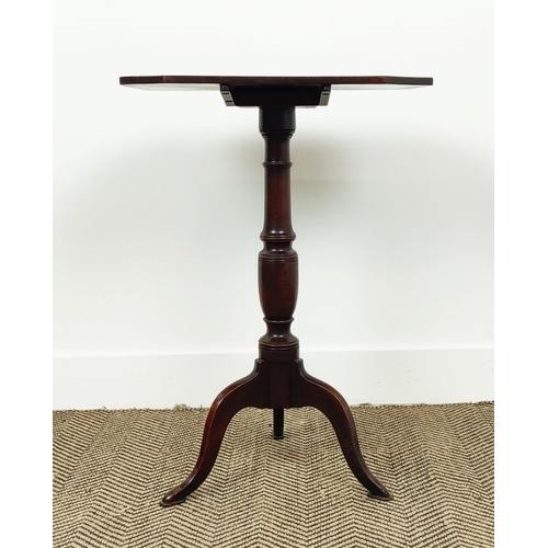 536 - LAMP TABLE, George III mahogany, with canted corner tilt top on tripod base, 67cm H x 46cm W.