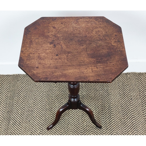 536 - LAMP TABLE, George III mahogany, with canted corner tilt top on tripod base, 67cm H x 46cm W.