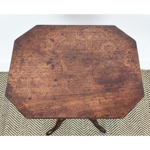 536 - LAMP TABLE, George III mahogany, with canted corner tilt top on tripod base, 67cm H x 46cm W.