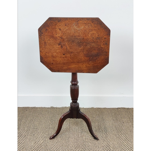 536 - LAMP TABLE, George III mahogany, with canted corner tilt top on tripod base, 67cm H x 46cm W.