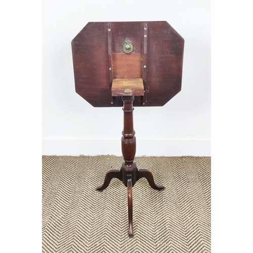 536 - LAMP TABLE, George III mahogany, with canted corner tilt top on tripod base, 67cm H x 46cm W.