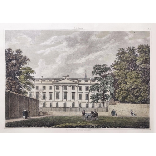 54 - 19TH CENTURY COLOURED ENGRAVINGS OF CORPUS CHRISTIE COLLEGE, Cambridge, a set of three, largest 50cm... 